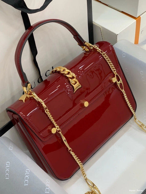 Hyperpeter LEATHER Sylvie 1969 BAG TOP PATENT GUCCI MINI HANDLE 0727